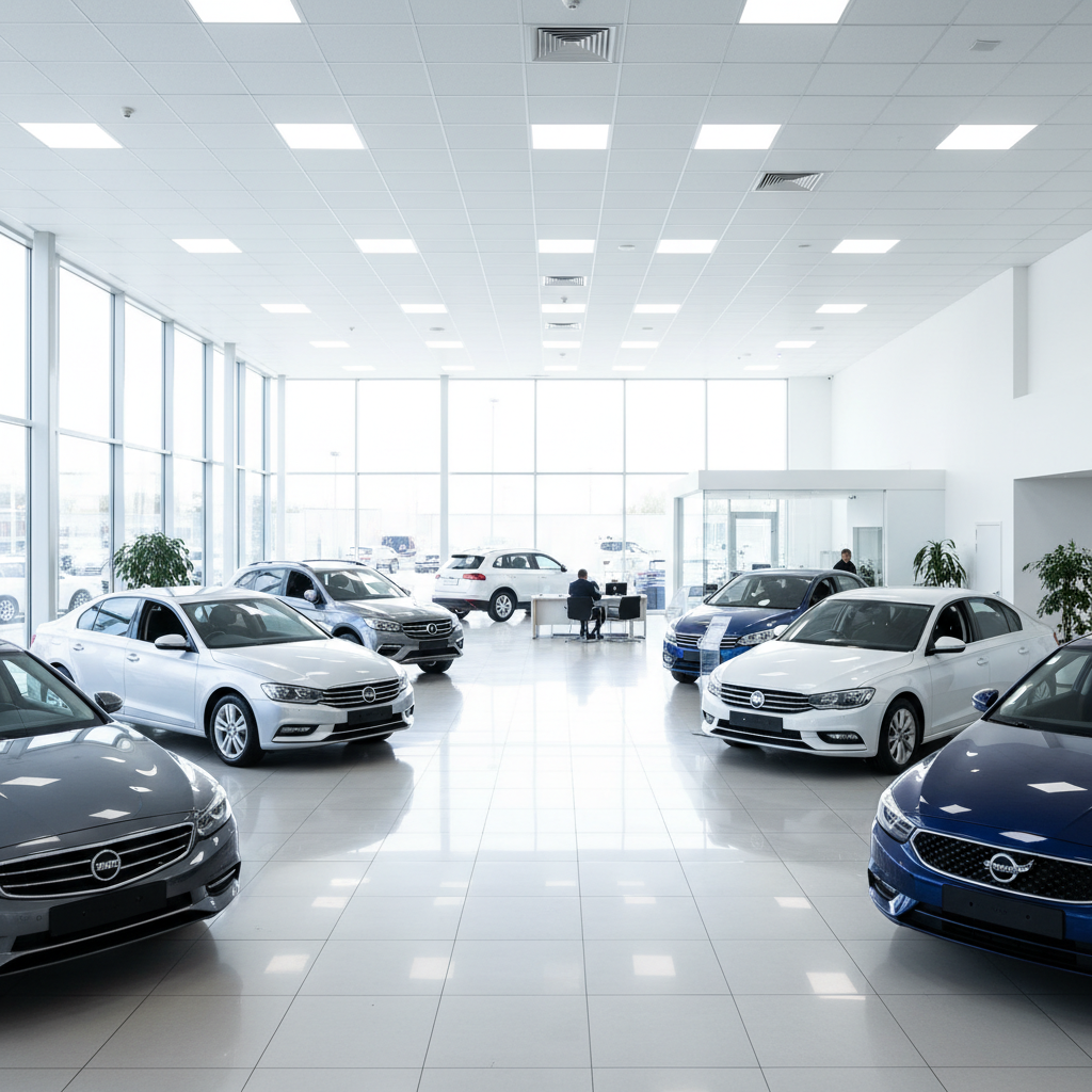 UK car dealership showroom where mis-sold finance agreements were arranged